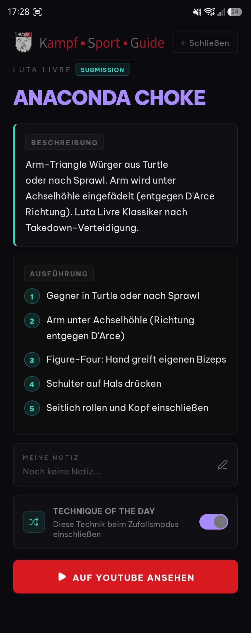 Technikdetail in der KSG App